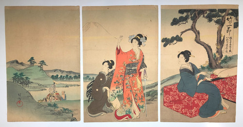 Chikanobu woodblock print - chikanobu,