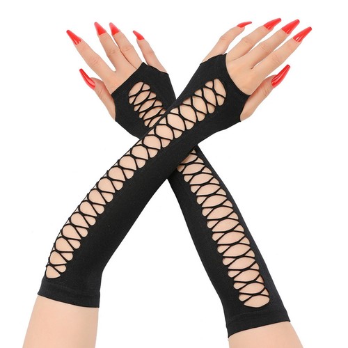 2pc black fingerless gloves - fingerless,
