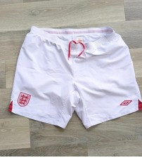 AUTHENTIC ENGLAND 2012-13 WHITE AWAY FOOTBALL SHORTS SIZE medium ADULT UMBRO .