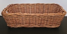 Rustic Woven Willow Wicker Storage Basket  56 x 38 x 17cm Finger Holes At Ends