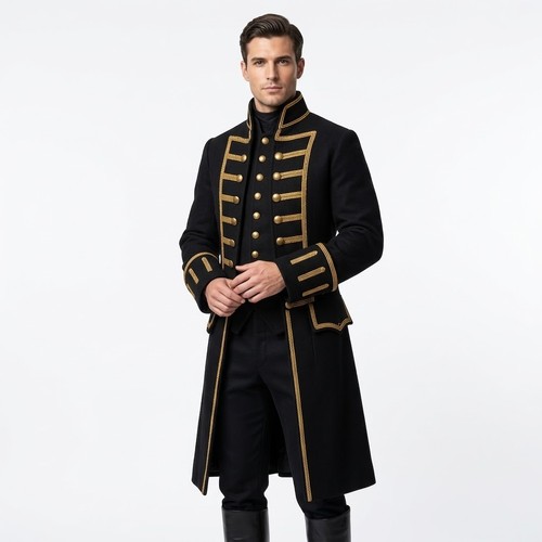 Men black wool steampunk - men’s,
