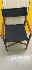 Directors Chair Set of 4 Black Canvas Wood Frame Foldable