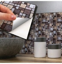 Mosaic Tile Wall Stickers 24 Pcs Decal Transfer DIY Quotes Kitchen Bathroom 15cm