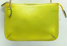 Smythson of Bond St Panama lemon yellow leather crossbody bag NEW