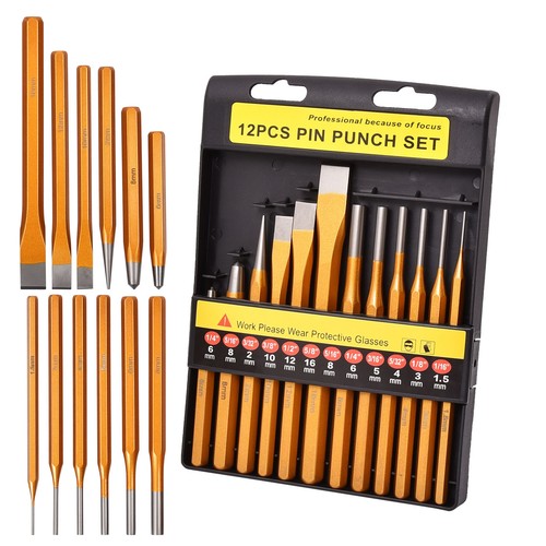 Punch chisel set 12pc metal - &,