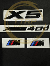 For BMW X5 40d x2 Badges In Gloss Black + Sport Badges OE Sizing Fit!