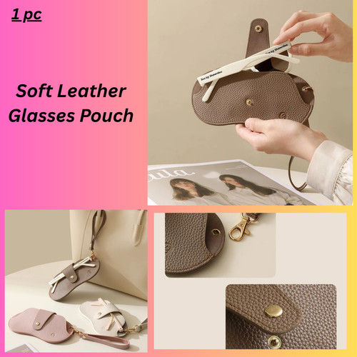 Soft leather glasses pouch - soft, |