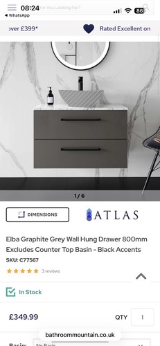 Atlas graphite grey bathroom - ,