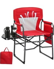 Oversized Folding Camping Chairs High Back Heavy Duty Padded Lawn Chair 120KG UK