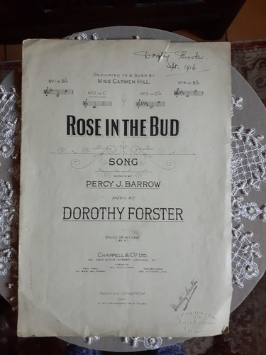 Antique sheet music rose - antique,