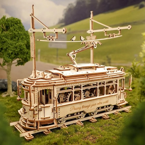 Robotime classic city tram - tram, 3d