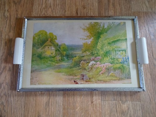 Vintage 1950 tea tray with - vintage,