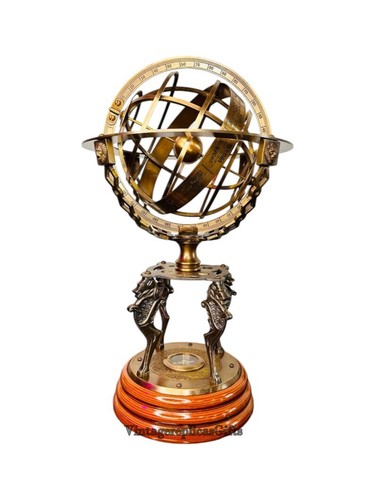 Vintage brass armillary - brass,