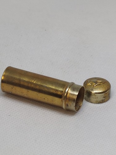 Antique brass needle case - brass,