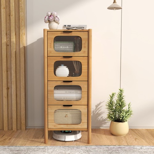 Drawer bamboo chest with - 4,