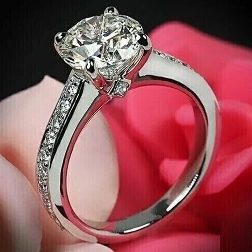 Women 2ct round cut diamond - women's,