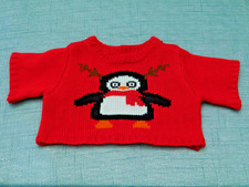 Build a Bear Workshop Clothes Red Holiday Penguin Jumper - Christmas Gift