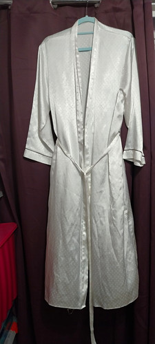 White satin polka dot - satin,