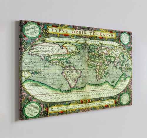 Vintage green world - green, canvas