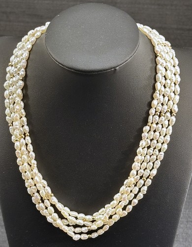 Vtg row strand 14kt yellow - 5-row,