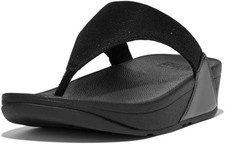 WOMENS FITFLOP LULU SHIMMERLUX BLACK TOE POST TONING FLIP FLOPS SIZE 5 38 £70