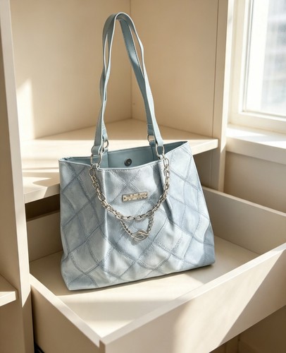 Blue quilted diamond stitch - ,