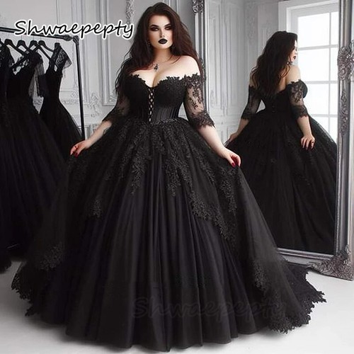 Gothic black wedding dresses - wedding,