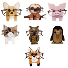 Animal Eyeglass Holder Wooden Spectacle Display Stand Home Office Desk Decor