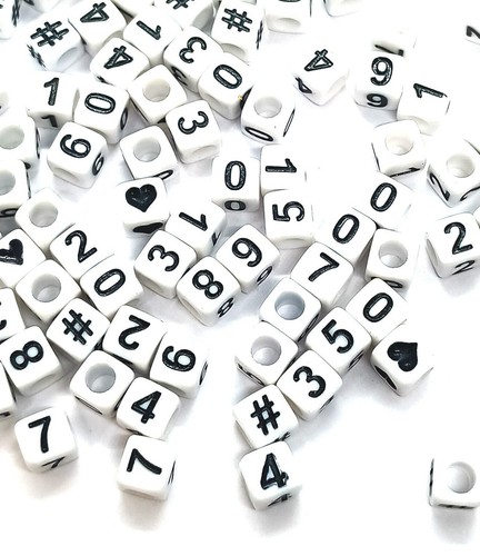 100pcs 6mm cube - white, acrylic