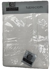 Tablecloth Light Cream 50 X 70 ins Seats 6 Cross Stitch Detail 