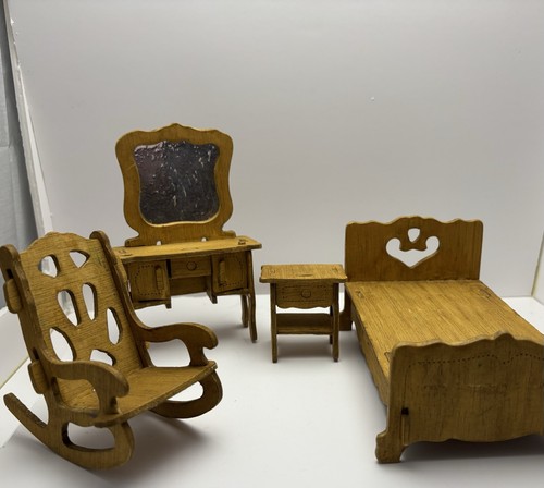 Vintage dollhouse bedroom - dollhouse,