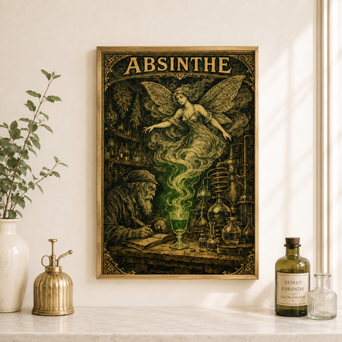 Absinthe fairy vintage art - fairy,