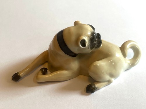 Meissen porcelain lying pug - meissen,