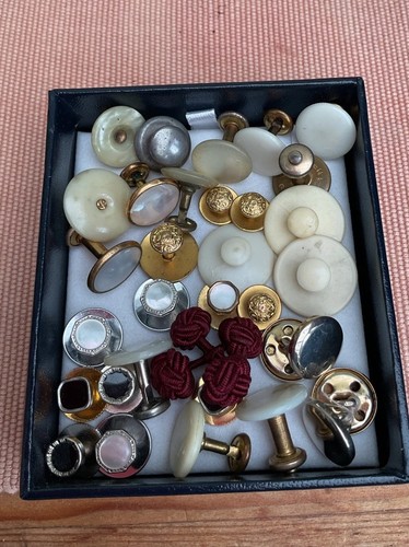 Antique vintage shirt studs - &,