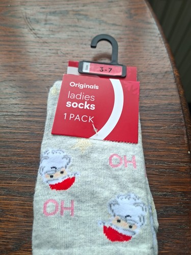 Pair ladies christmas socks - bn,