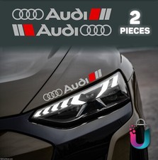 2x AUDI Racing Decals 11" For Hood bonnet Stickers Stripes Graphic Emblem Silver