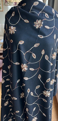 Black melton fabric - , with