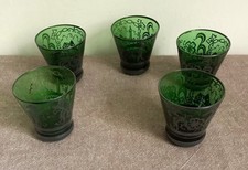 Set of five vintage green