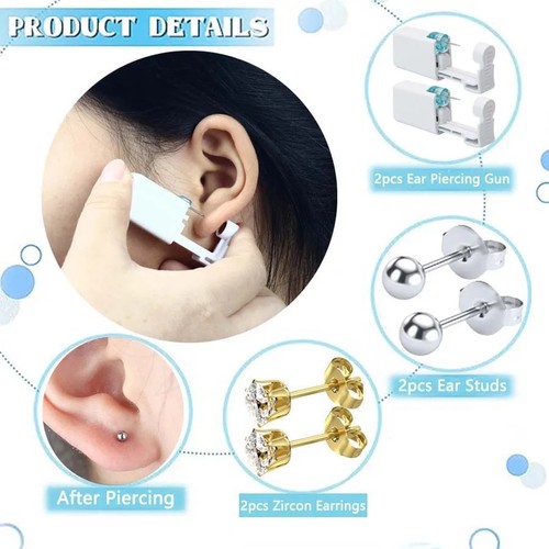 2pcs disposable ear - ear, piercing