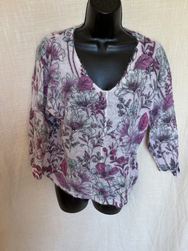Pink floral alpaca wool - floral, jumper