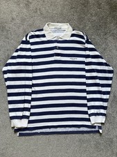 Stone Island 80s Striped Navy Marina Vintage Longsleeve Polo Shirt