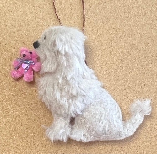 Lowchen with pink teddy - with, a