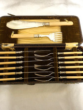 6 Pair Antique Silver Plated