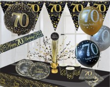 70th birthday black gold