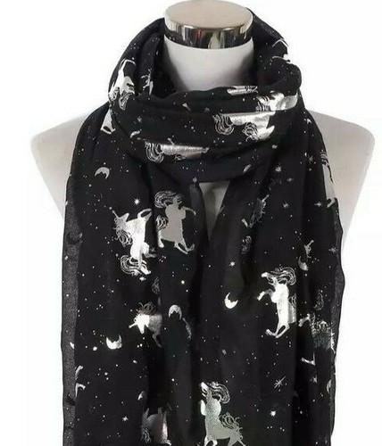 Silver unicorn glitters scarf - silver,