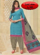 Blue Multi Colour Cotton