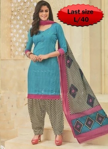 Blue multi colour cotton - multi,