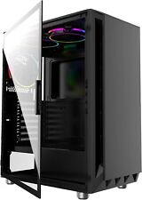  PC Tower Computer ATX M/ATX Gaming Case iONZ KZ21 black tempered glass 