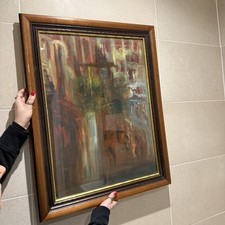 Vintage Well Framed Oil