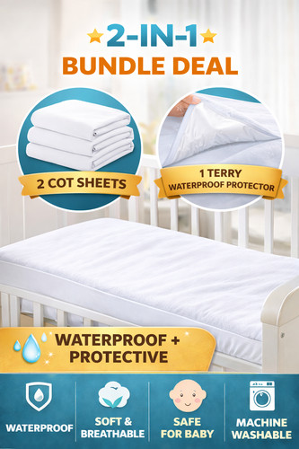 Pack baby cot sheets white - 2,
